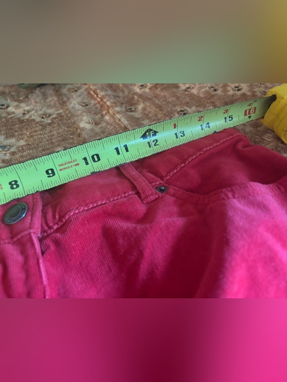 ❤️ M&S Collection Bright Red Corduroy Pants Size 8 • High Rise Straight Leg - Picture 14 of 16